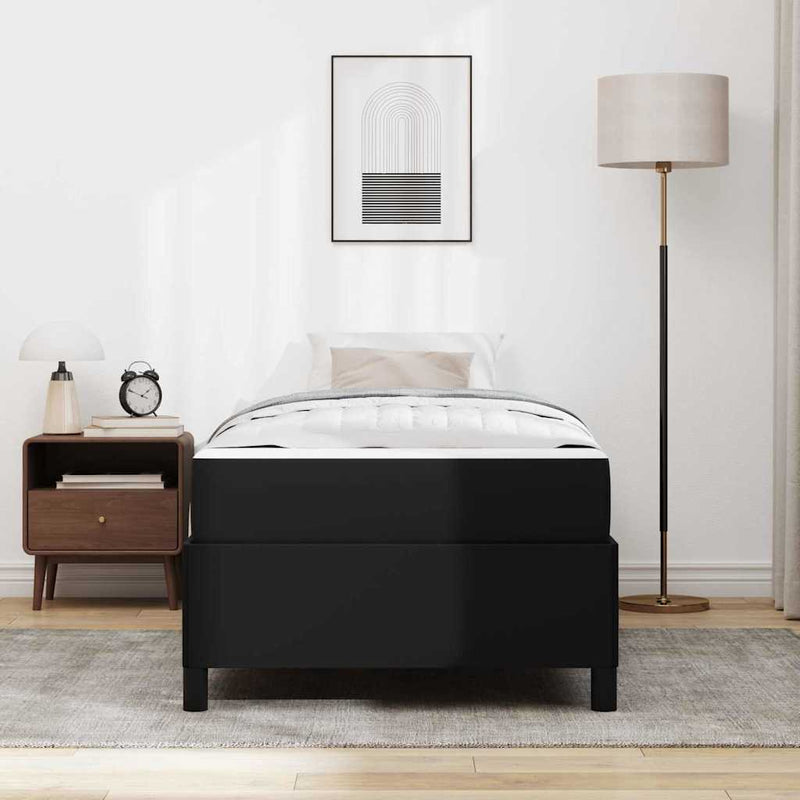 vidaXL Ágykeret matraccal matracmal Fekete 90 x 190 cm Műbőr