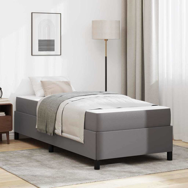 vidaXL Ágykeret matraccal matracmal Szürke 90 x 190 cm Műbőr