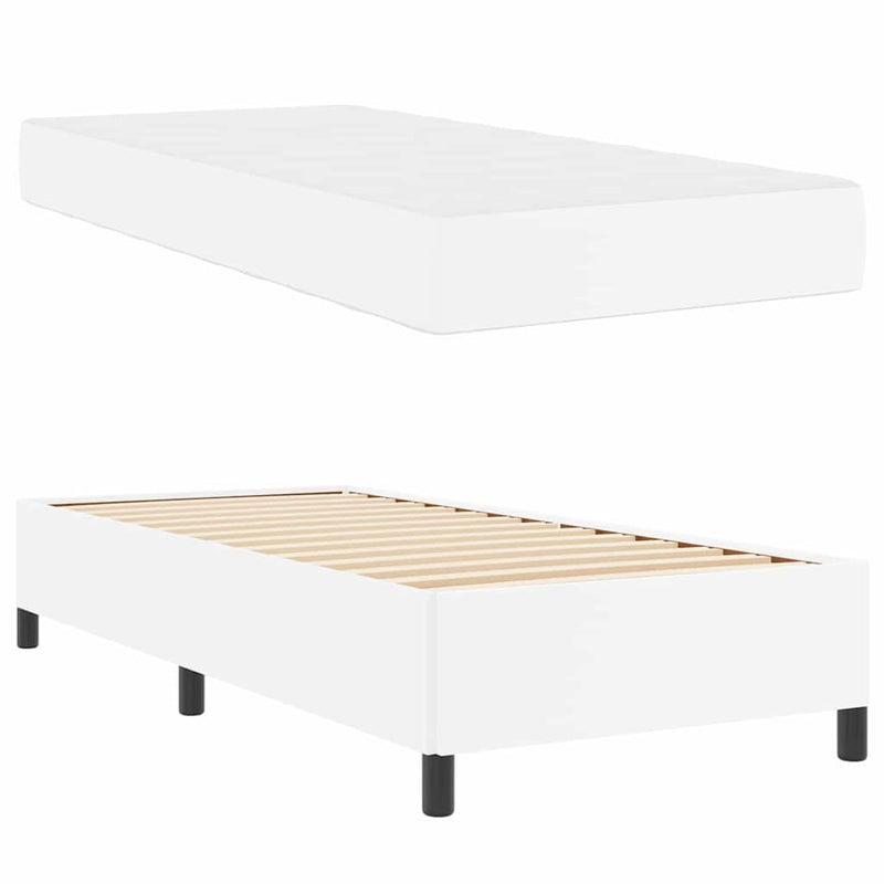 vidaXL Ágykeret matraccal matracmal Fehér 90 x 200 cm Műbőr