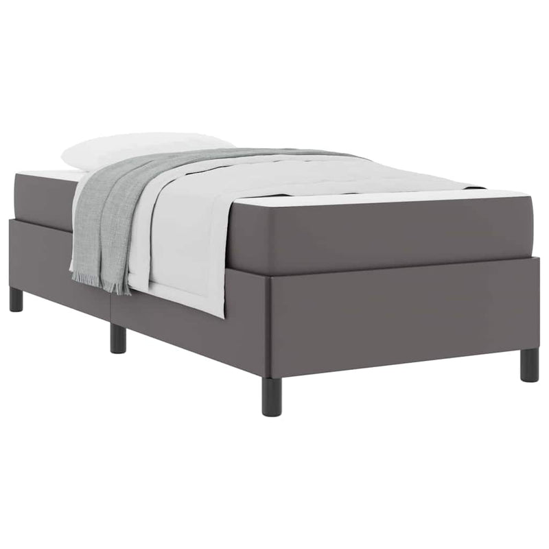 vidaXL Ágykeret matraccal matracmal Szürke 90 x 200 cm Műbőr