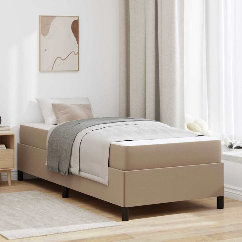 vidaXL Ágykeret matraccal matracmal Cappuccino 90 x 200 cm Műbőr