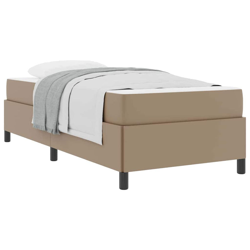 vidaXL Ágykeret matraccal matracmal Cappuccino 90 x 200 cm Műbőr