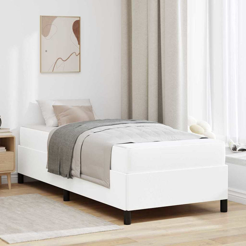 vidaXL Ágykeret matraccal matracmal Fehér 100 x 200 cm Műbőr