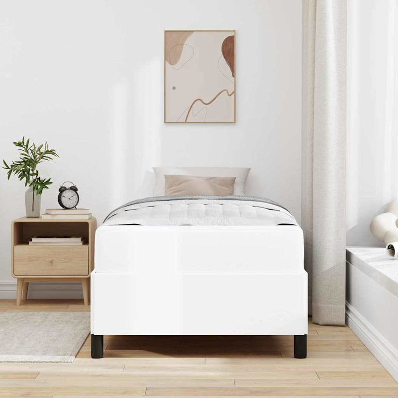vidaXL Ágykeret matraccal matracmal Fehér 100 x 200 cm Műbőr