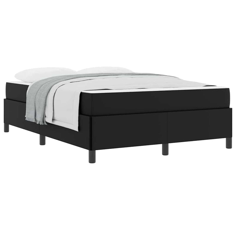 vidaXL Ágykeret matraccal matracmal Fekete 140 x 190 cm Műbőr