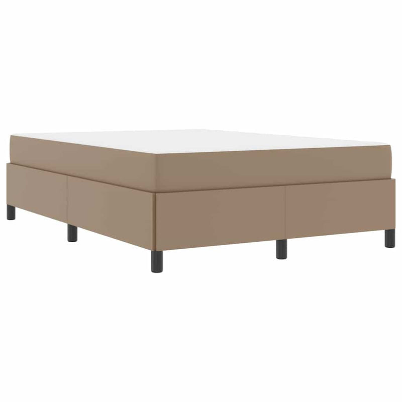 vidaXL Ágykeret matraccal matracmal Cappuccino 140 x 190 cm Műbőr