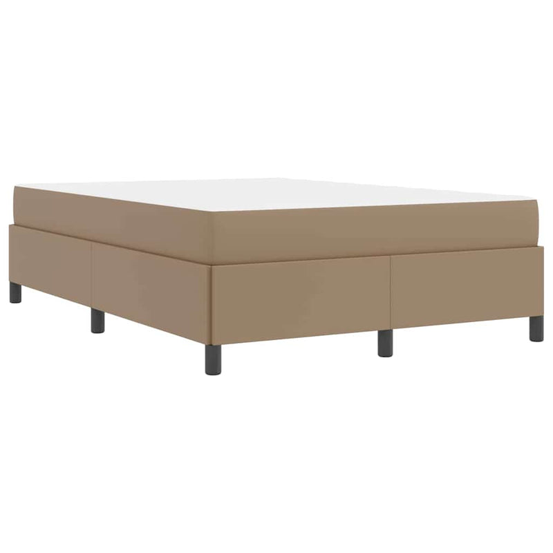 vidaXL Ágykeret matraccal matracmal Cappuccino 140 x 190 cm Műbőr