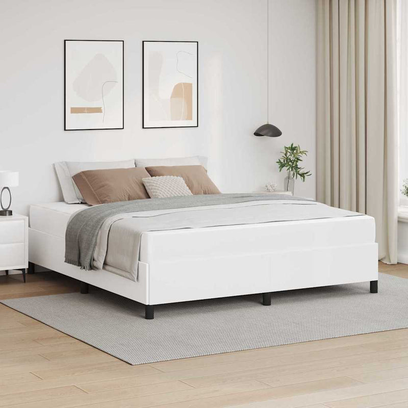 vidaXL Ágykeret matraccal matracmal Fehér 180 x 200 cm Műbőr