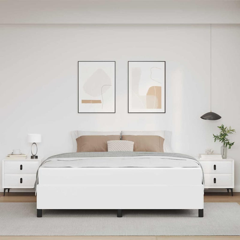 vidaXL Ágykeret matraccal matracmal Fehér 180 x 200 cm Műbőr