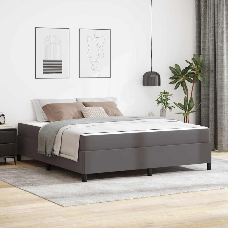 vidaXL Ágykeret matraccal matracmal Szürke 180 x 200 cm Műbőr