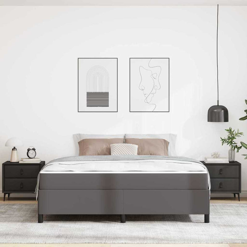 vidaXL Ágykeret matraccal matracmal Szürke 180 x 200 cm Műbőr