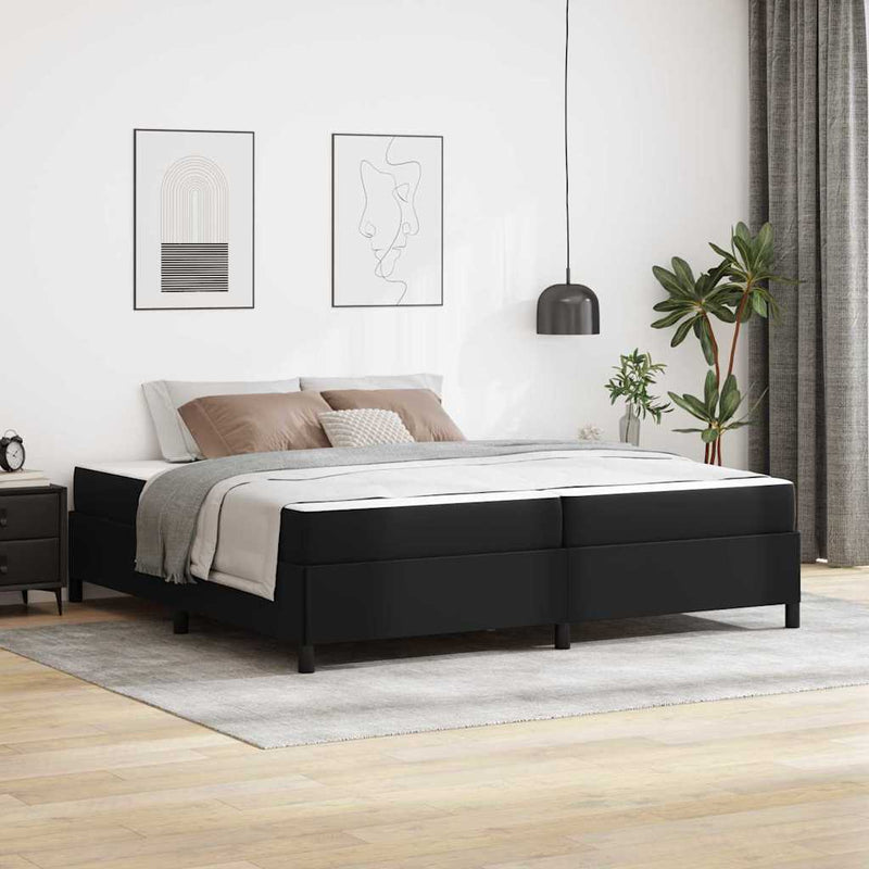 vidaXL Ágykeret matraccal matracmal Fekete 200 x 200 cm Műbőr