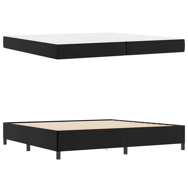 vidaXL Ágykeret matraccal matracmal Fekete 200 x 200 cm Műbőr