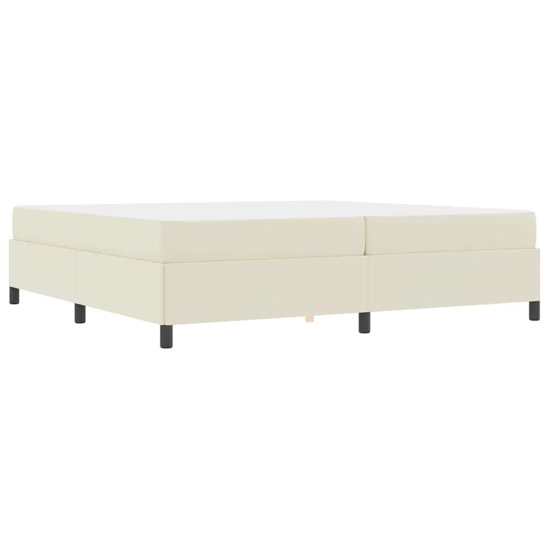 vidaXL Ágykeret matraccal matracmal Krém 200 x 200 cm Műbőr
