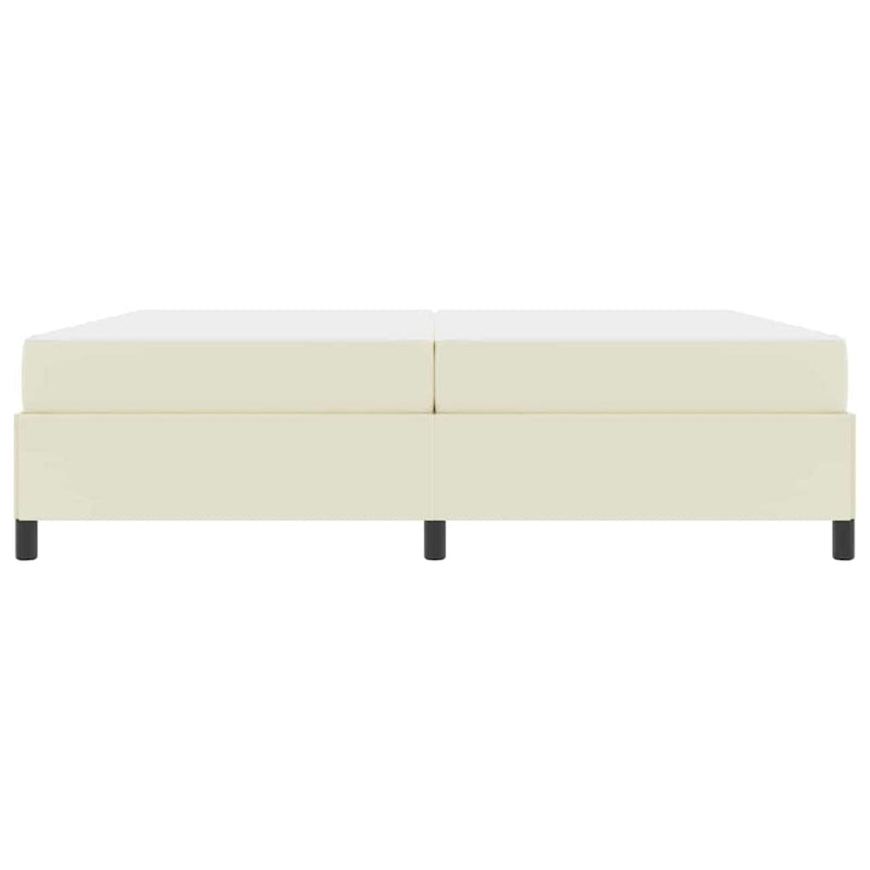 vidaXL Ágykeret matraccal matracmal Krém 200 x 200 cm Műbőr