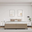 vidaXL Ágykeret matraccal matracmal Cappuccino 200 x 200 cm Műbőr