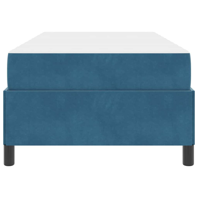 vidaXL Ágykeret matracmal Sötétkék és fehér 80 x 200 cm Bársony