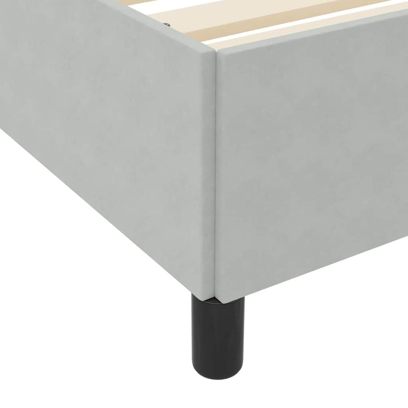 vidaXL Ágykeret Világosszürke és szürke és fehér 90 x 200 cm Bársony