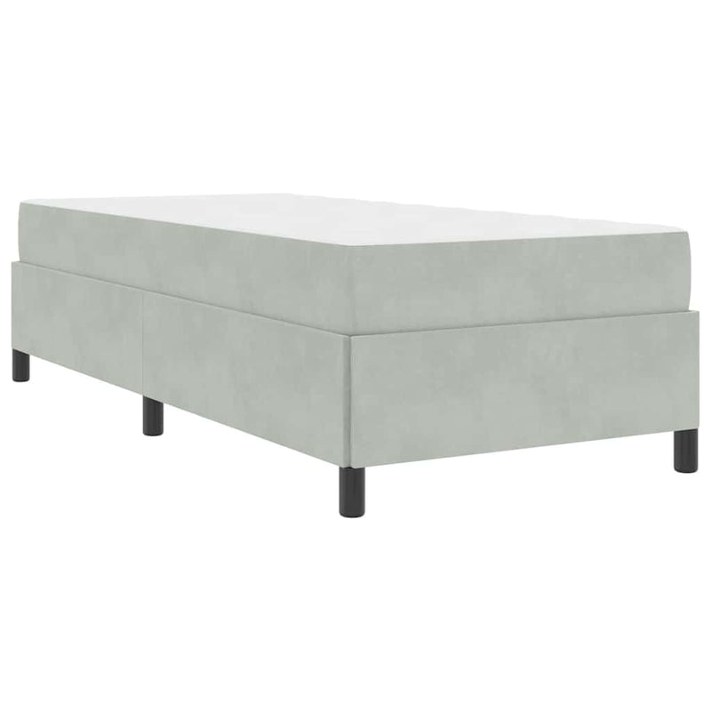 vidaXL Ágykeret Világosszürke és szürke és fehér 90 x 200 cm Bársony