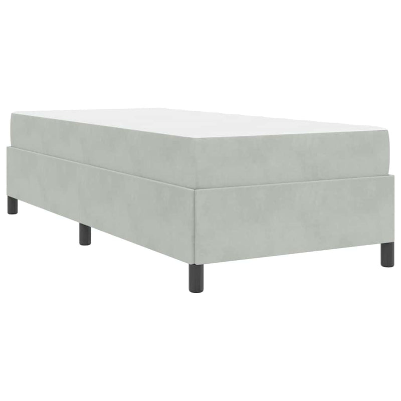 vidaXL Ágykeret Világosszürke és szürke és fehér 90 x 200 cm Bársony
