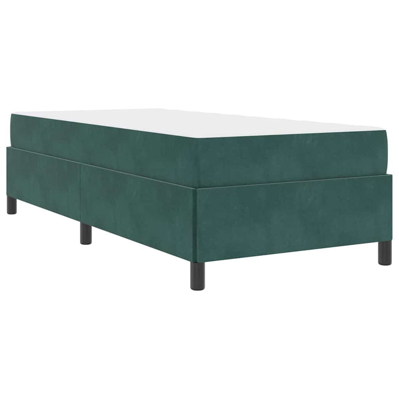 vidaXL Ágykeret Sötétzöld és zöld és fehér 90 x 200 cm Bársony