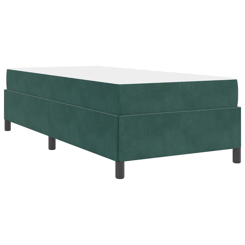 vidaXL Ágykeret Sötétzöld és zöld és fehér 90 x 200 cm Bársony