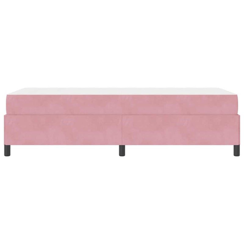 vidaXL Ágykeret matracmal Rózsaszín és fehér 90 x 200 cm Bársony
