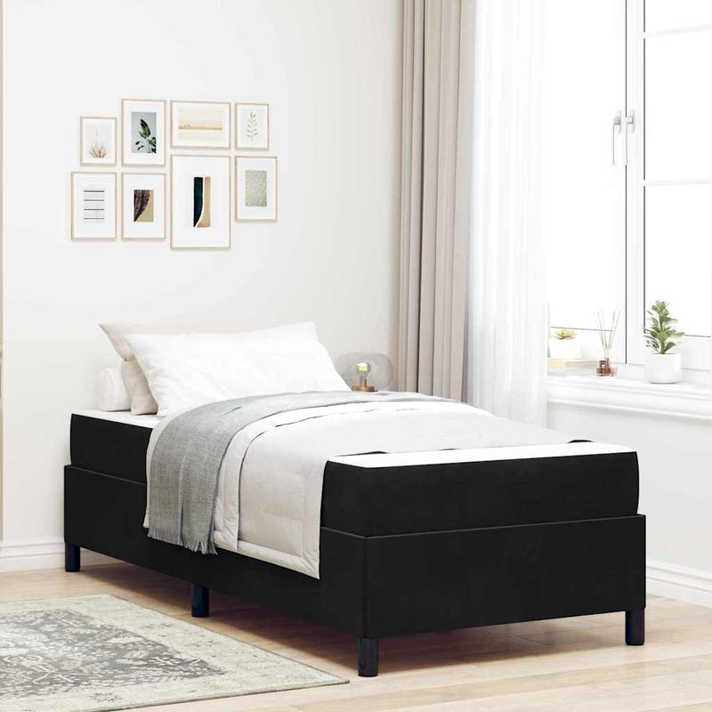vidaXL Ágykeret Fekete és fehér és fekete 100 x 200 cm Bársony