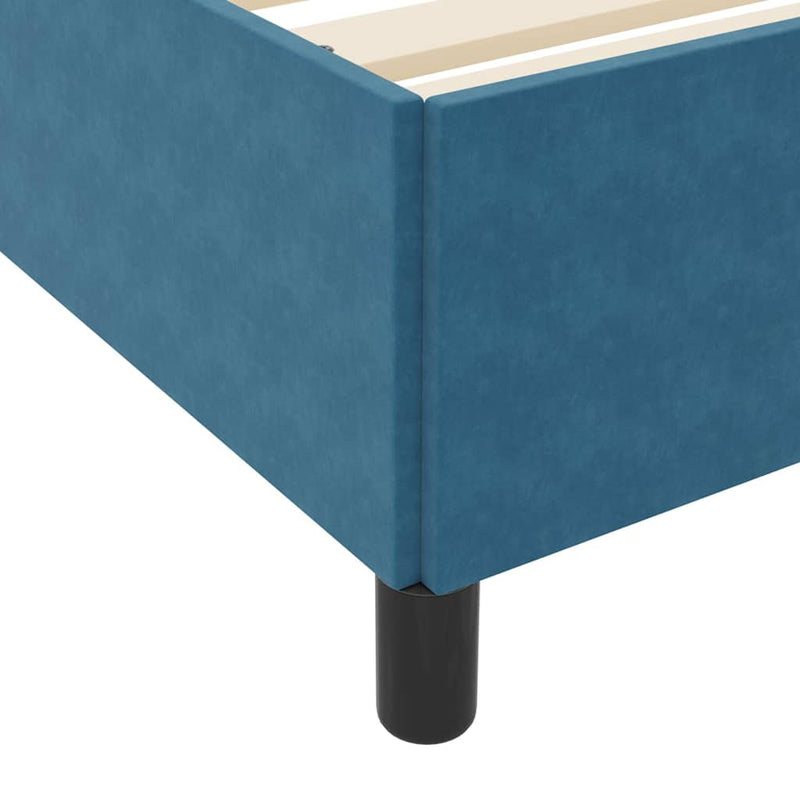 vidaXL Ágykeret matracmal Sötétkék és fehér 100 x 200 cm Bársony