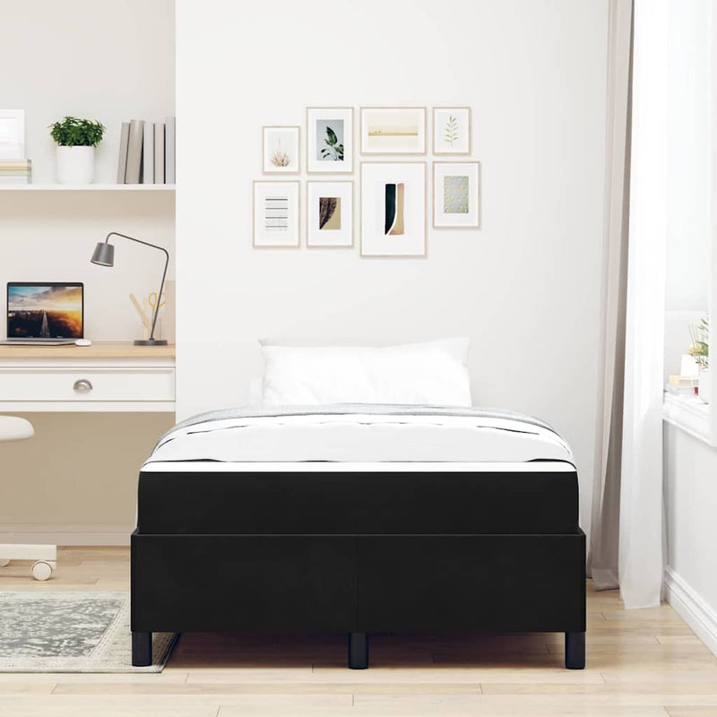 vidaXL Ágykeret matracmal Fekete és Fehér 120 x 190 cm Bársony