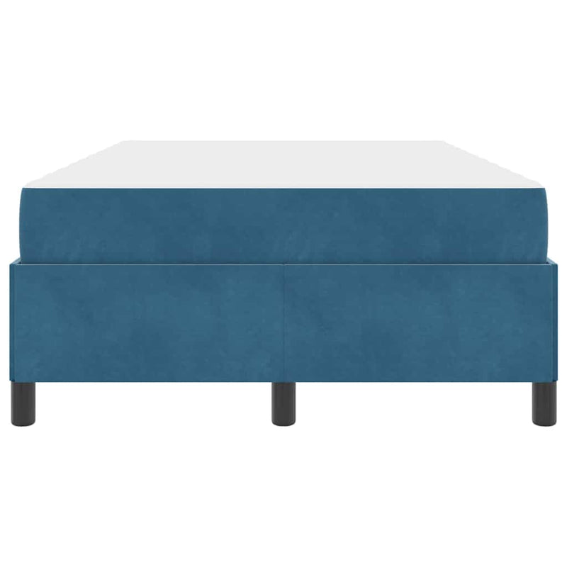 vidaXL Ágykeret Sötétkék és fehér és sötétkék 120 x 190 cm Bársony