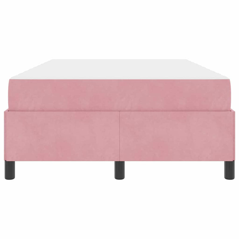 vidaXL Ágykeret matracmal Rózsaszín és fehér 120 x 190 cm Bársony