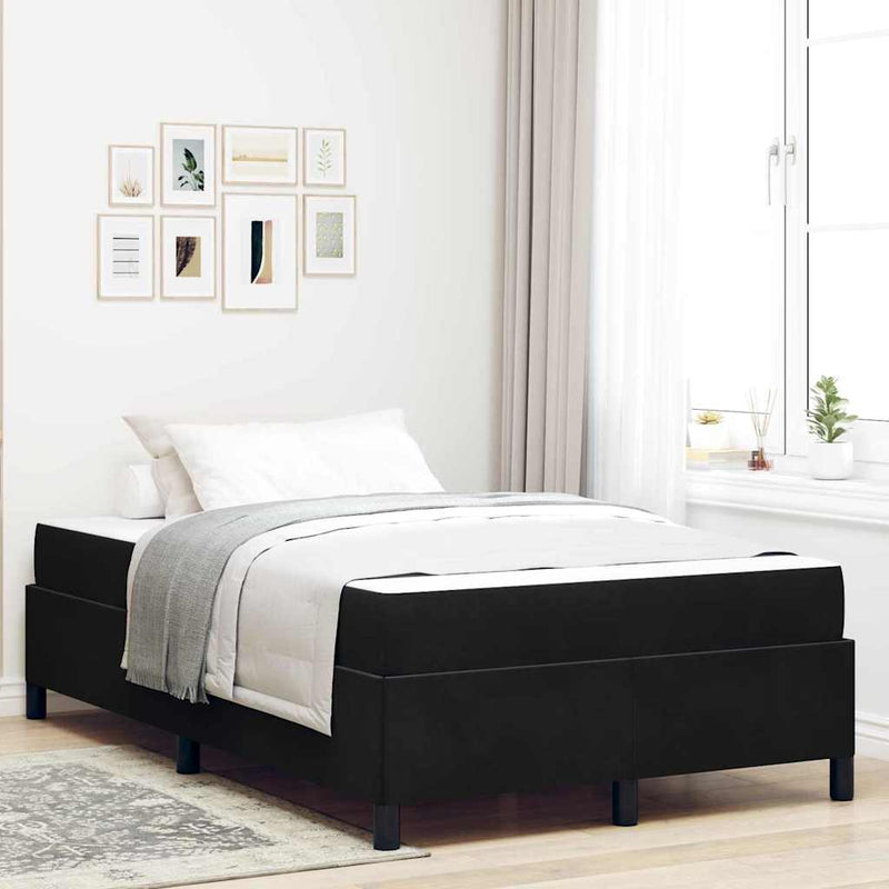 vidaXL Ágykeret Fekete és fehér és fekete 120 x 200 cm Bársony