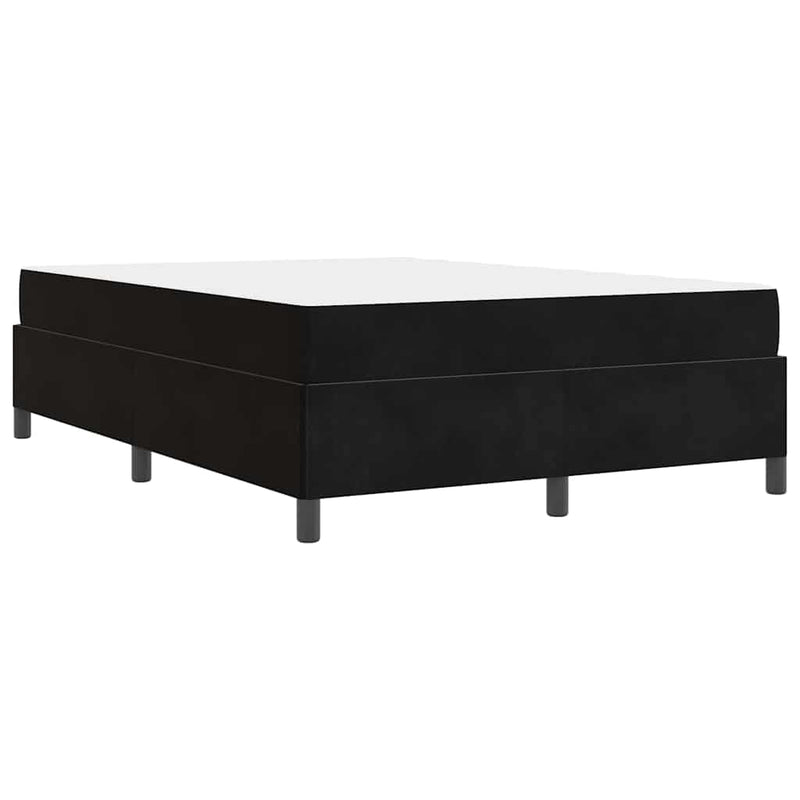 vidaXL Ágykeret Fekete és fehér és fekete 140 x 190 cm Bársony