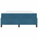 vidaXL Ágykeret matracmal Sötétkék és fehér 140 x 200 cm Bársony