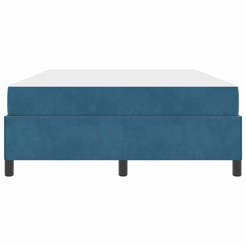 vidaXL Ágykeret matracmal Sötétkék és fehér 140 x 200 cm Bársony