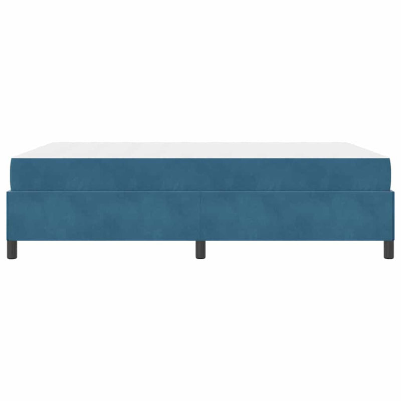 vidaXL Ágykeret matracmal Sötétkék és fehér 140 x 200 cm Bársony