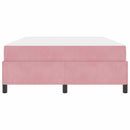 vidaXL Ágykeret matracmal Rózsaszín és fehér 140 x 200 cm Bársony