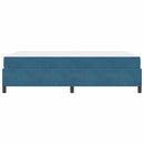 vidaXL Ágykeret matracmal Sötétkék és fehér 160 x 200 cm Bársony