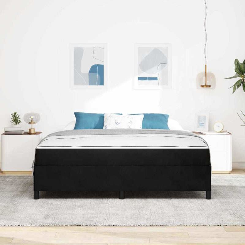 vidaXL Ágykeret Fekete és fehér és fekete 180 x 200 cm Bársony