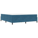 vidaXL Ágykeret matracmal Sötétkék és fehér 180 x 200 cm Bársony