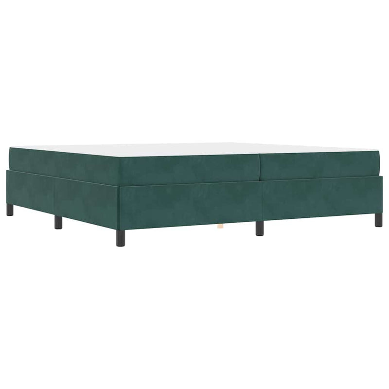 vidaXL Ágykeret Sötétzöld és zöld és fehér 200 x 200 cm Bársony