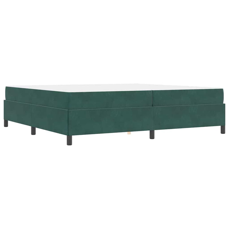 vidaXL Ágykeret Sötétzöld és zöld és fehér 200 x 200 cm Bársony