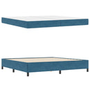 vidaXL Ágykeret matracmal Sötét kék 200 x 200 cm szövet
