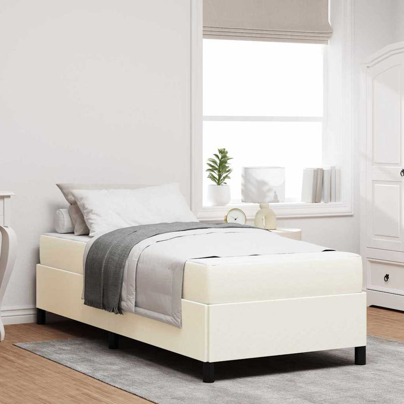 vidaXL Ágykeret Krém 90 x 200 cm Bársony anyag