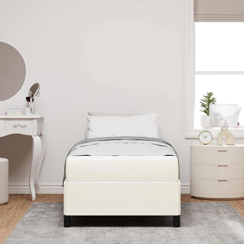 vidaXL Ágykeret Krém 90 x 200 cm Bársony anyag