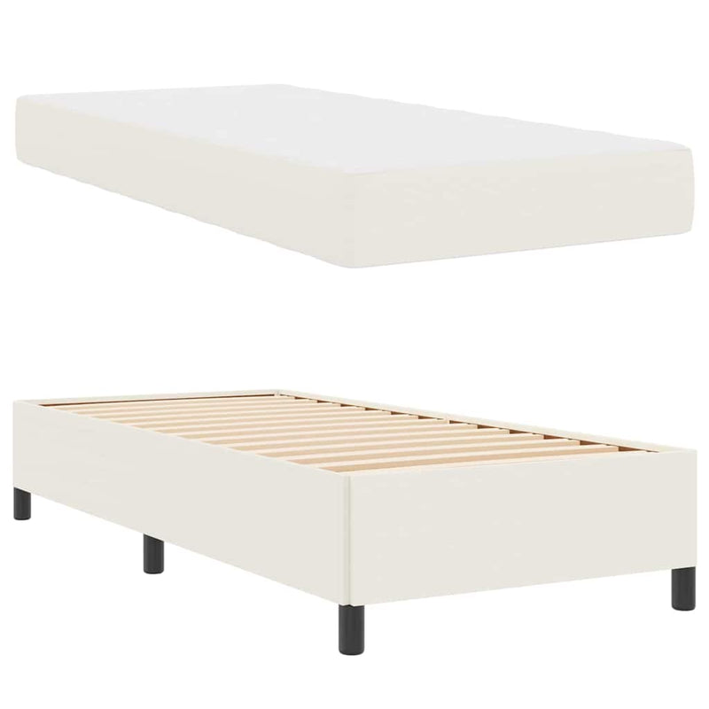 vidaXL Ágykeret Krém 90 x 200 cm Bársony anyag