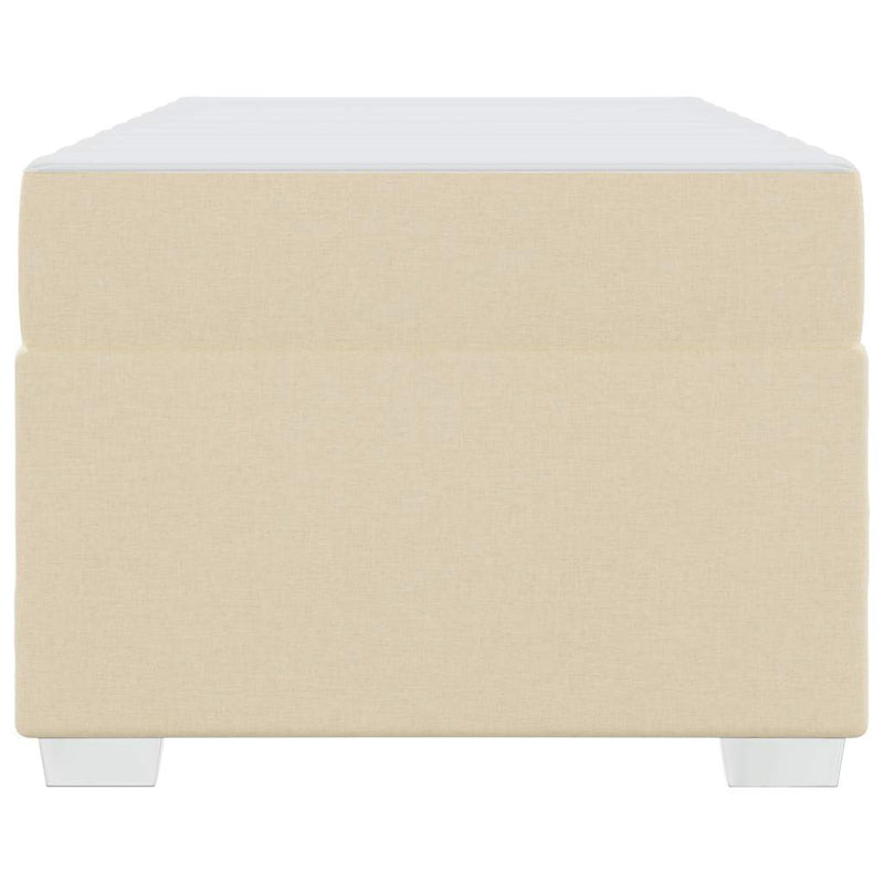 vidaXL Ágykeret Krém 90 x 190 cm szövet