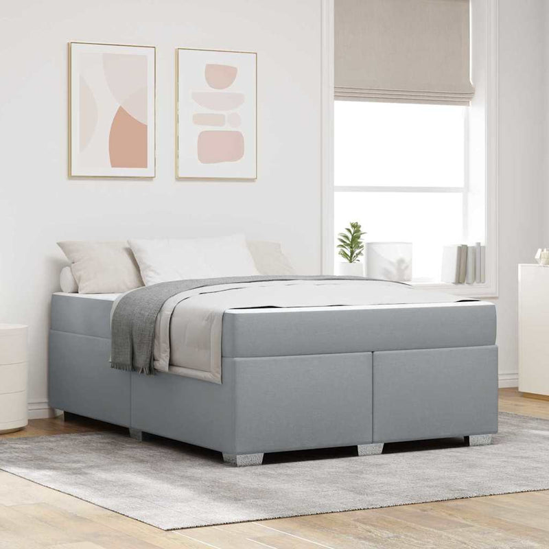 vidaXL Ágykeret Világosszürke 140 x 200 cm szövet