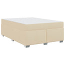 vidaXL Ágykeret Krém 140 x 200 cm szövet